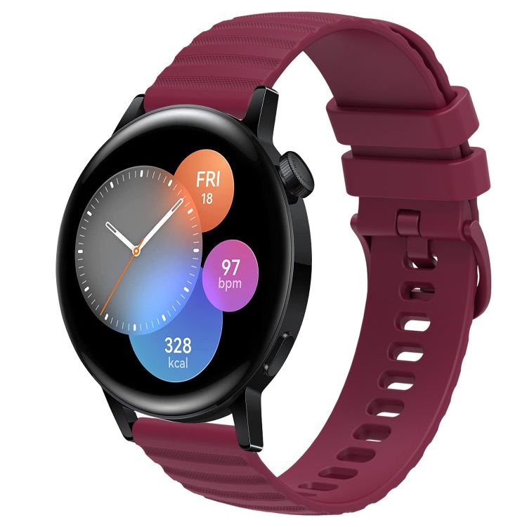 For Huawei Watch GT3 42mm 20mm Wavy Dot Pattern Solid Color Silicone Watch Band