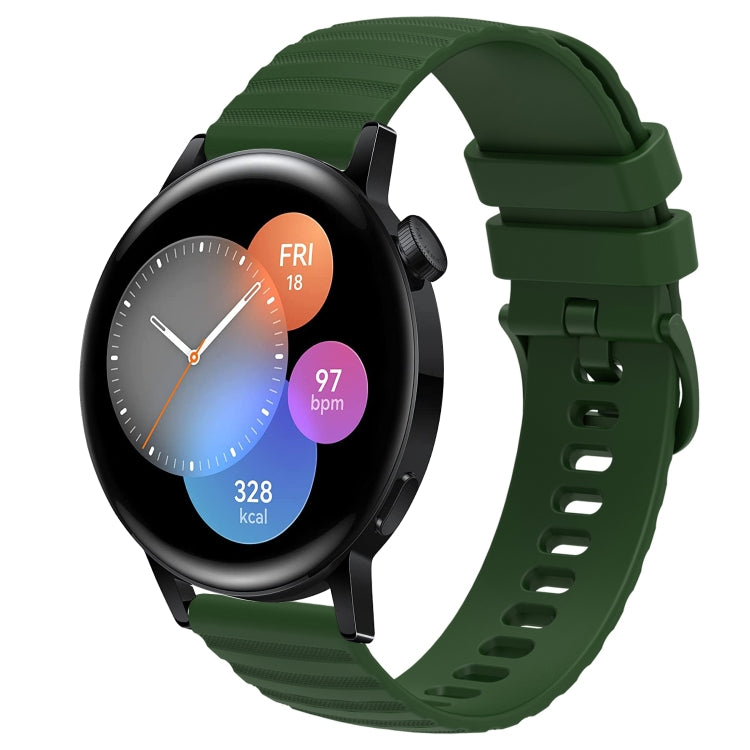 For Huawei Watch GT3 42mm 20mm Wavy Dot Pattern Solid Color Silicone Watch Band