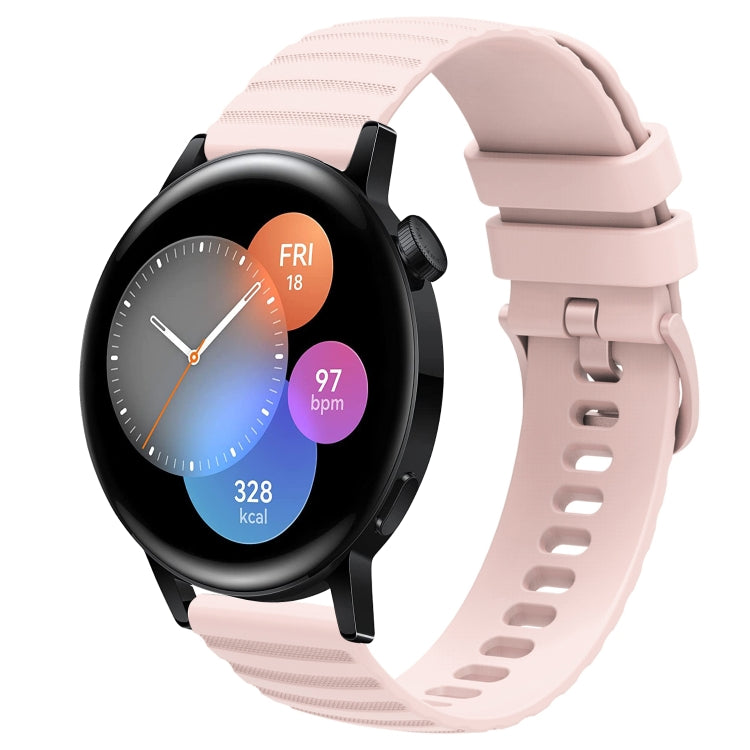 For Huawei Watch GT3 42mm 20mm Wavy Dot Pattern Solid Color Silicone Watch Band