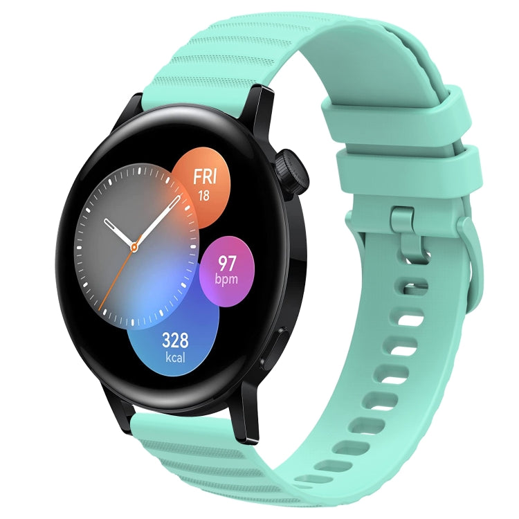 For Huawei Watch GT3 42mm 20mm Wavy Dot Pattern Solid Color Silicone Watch Band