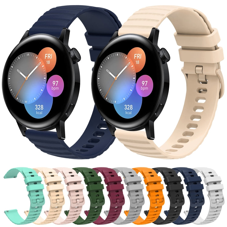 For Huawei Watch GT3 42mm 20mm Wavy Dot Pattern Solid Color Silicone Watch Band