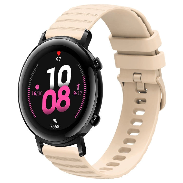 For Huawei Watch GT2 42mm 20mm Wavy Dot Pattern Solid Color Silicone Watch Band