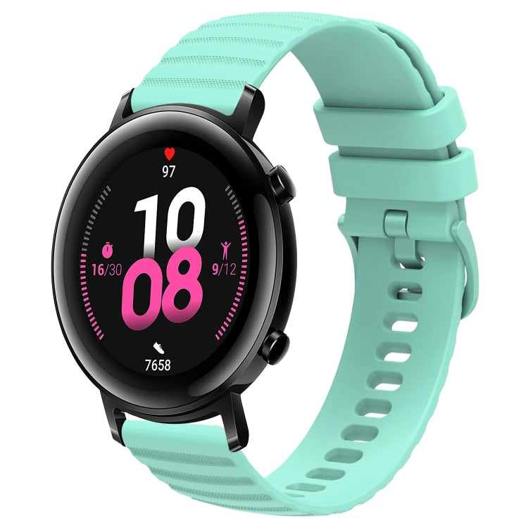 For Huawei Watch GT2 42mm 20mm Wavy Dot Pattern Solid Color Silicone Watch Band