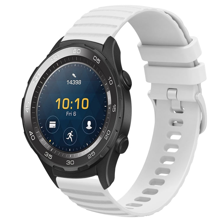 For Huawei Watch 2 20mm Wavy Dot Pattern Solid Color Silicone Watch Band