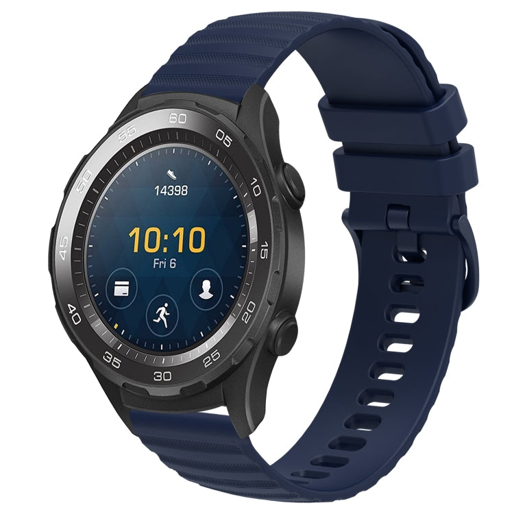 For Huawei Watch 2 20mm Wavy Dot Pattern Solid Color Silicone Watch Band