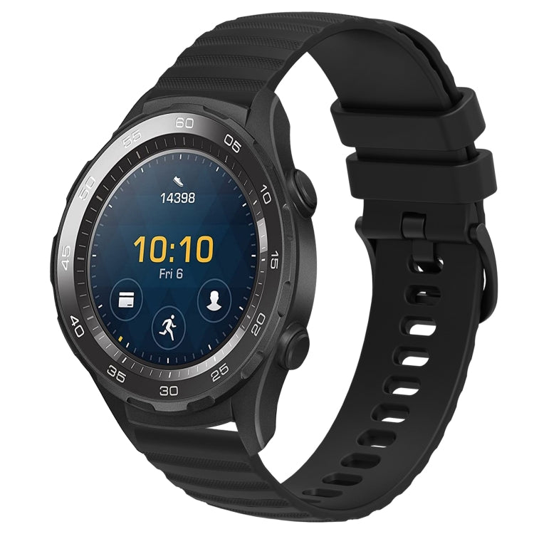 For Huawei Watch 2 20mm Wavy Dot Pattern Solid Color Silicone Watch Band