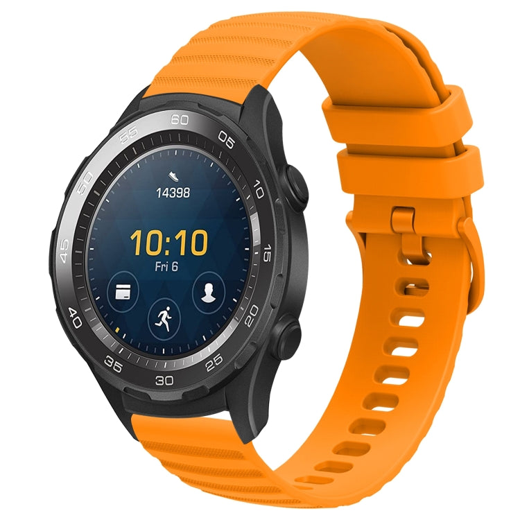 For Huawei Watch 2 20mm Wavy Dot Pattern Solid Color Silicone Watch Band