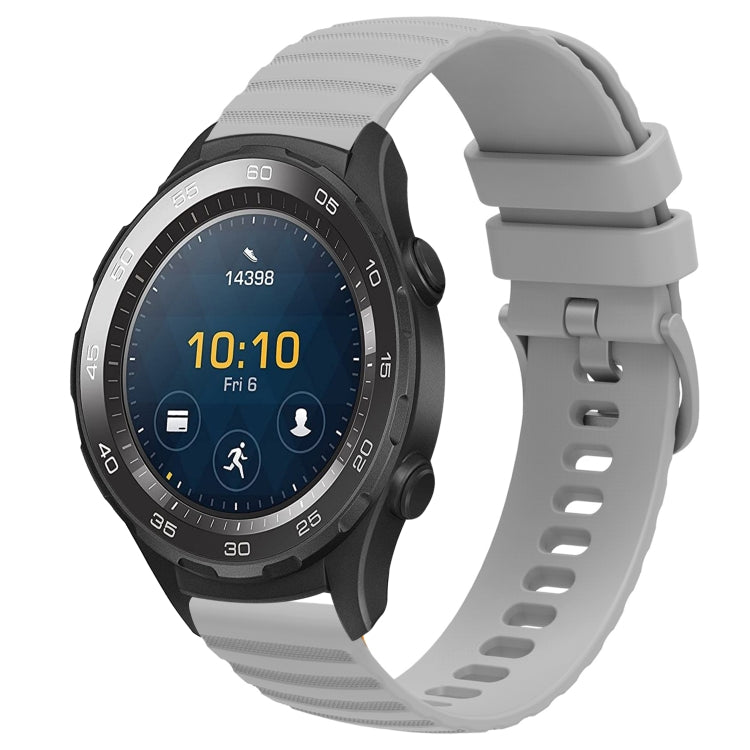 For Huawei Watch 2 20mm Wavy Dot Pattern Solid Color Silicone Watch Band