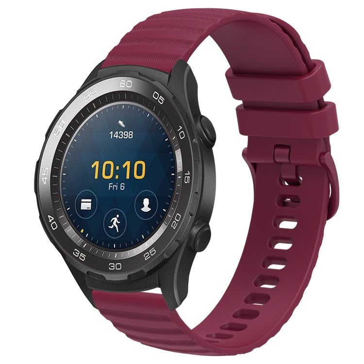 For Huawei Watch 2 20mm Wavy Dot Pattern Solid Color Silicone Watch Band
