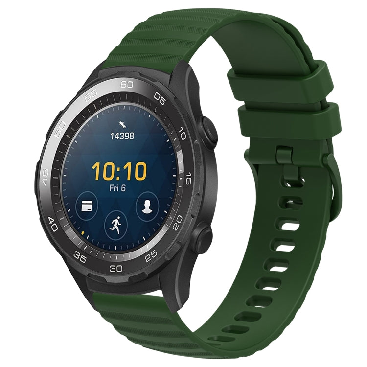 For Huawei Watch 2 20mm Wavy Dot Pattern Solid Color Silicone Watch Band