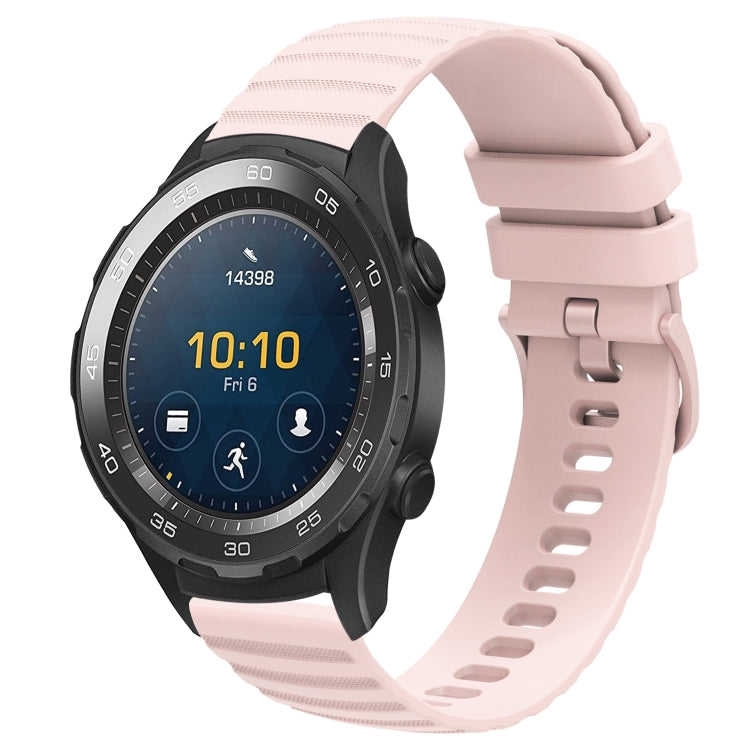 For Huawei Watch 2 20mm Wavy Dot Pattern Solid Color Silicone Watch Band