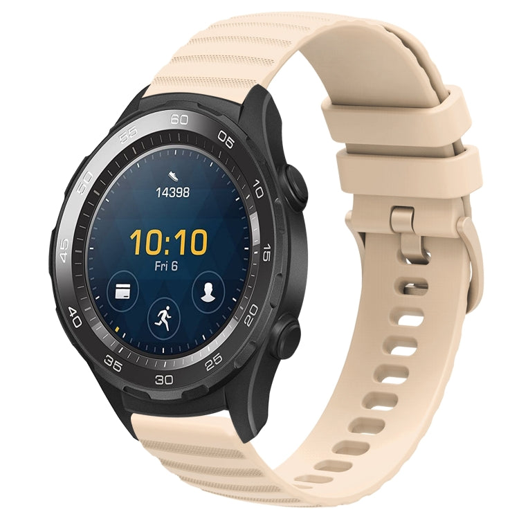 For Huawei Watch 2 20mm Wavy Dot Pattern Solid Color Silicone Watch Band