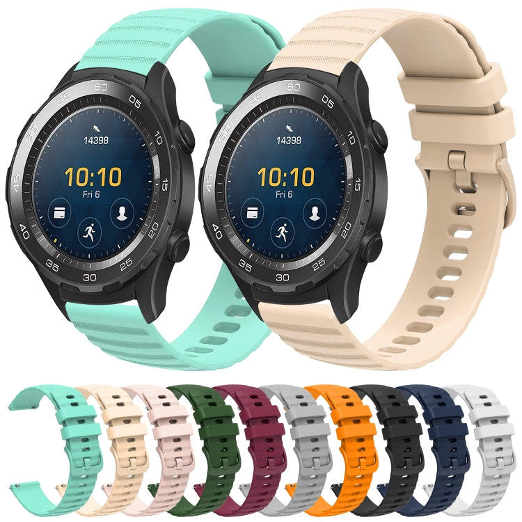 For Huawei Watch 2 20mm Wavy Dot Pattern Solid Color Silicone Watch Band