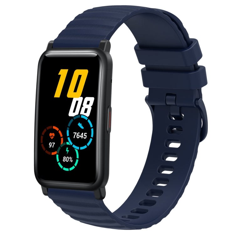 For Honor Watch ES 20mm Wavy Dot Pattern Solid Color Silicone Watch Band