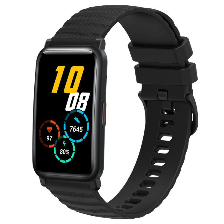 For Honor Watch ES 20mm Wavy Dot Pattern Solid Color Silicone Watch Band