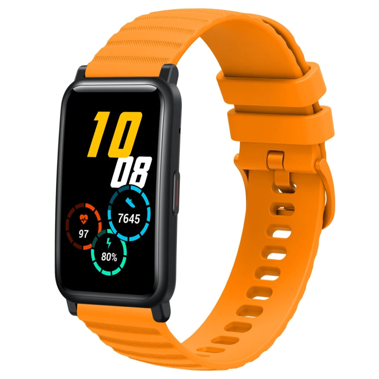 For Honor Watch ES 20mm Wavy Dot Pattern Solid Color Silicone Watch Band