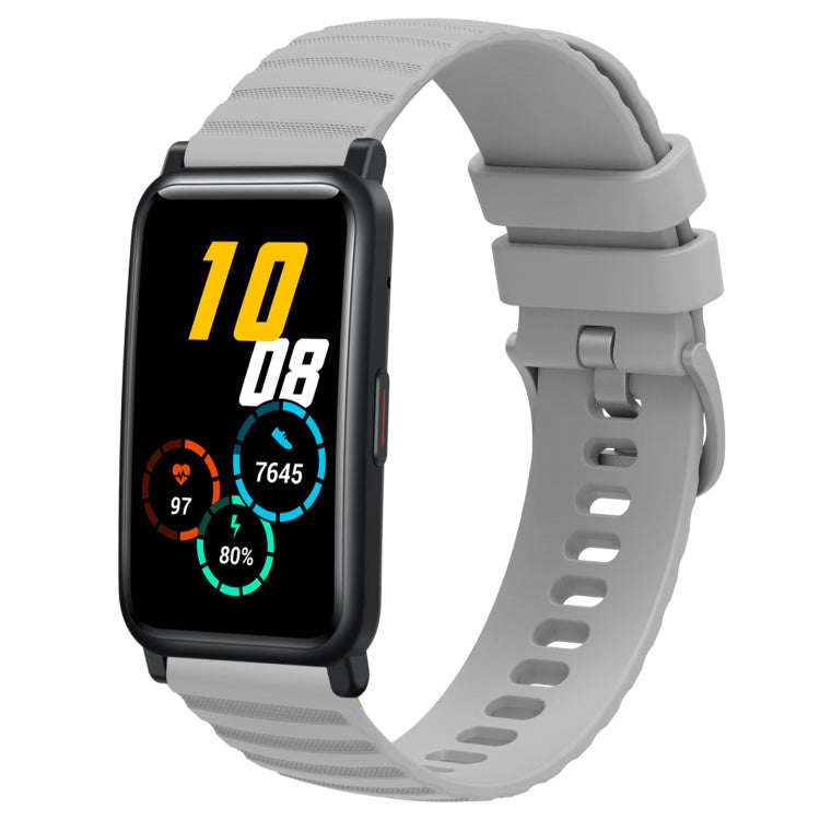 For Honor Watch ES 20mm Wavy Dot Pattern Solid Color Silicone Watch Band