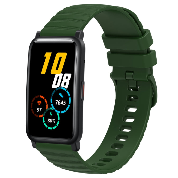 For Honor Watch ES 20mm Wavy Dot Pattern Solid Color Silicone Watch Band