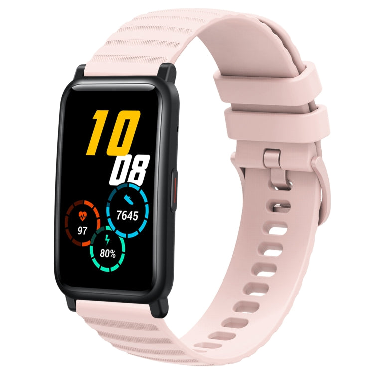 For Honor Watch ES 20mm Wavy Dot Pattern Solid Color Silicone Watch Band