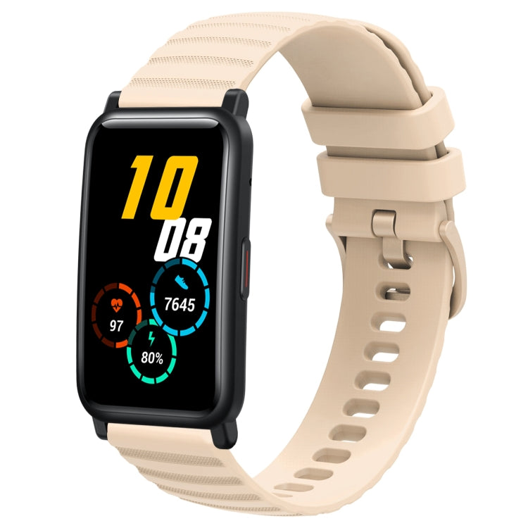 For Honor Watch ES 20mm Wavy Dot Pattern Solid Color Silicone Watch Band