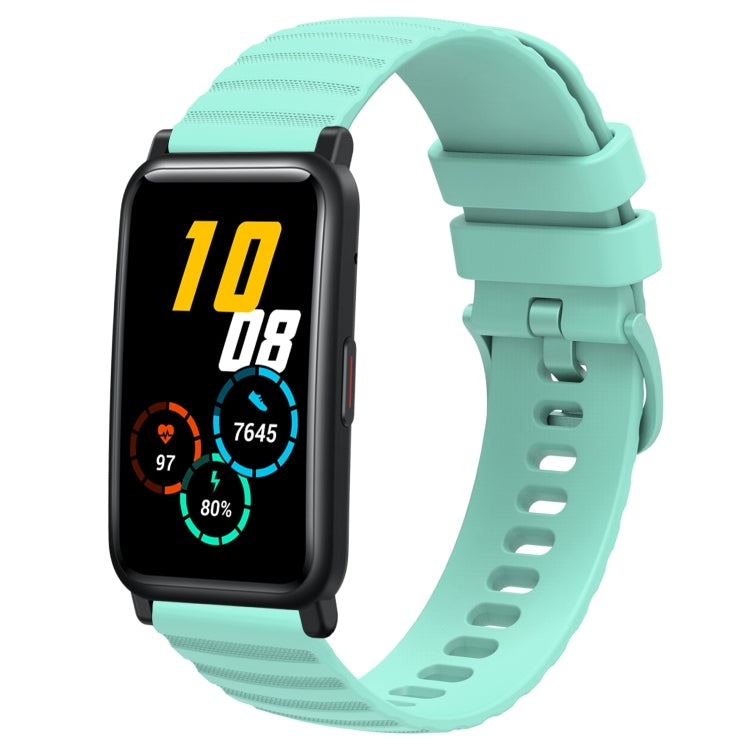 For Honor Watch ES 20mm Wavy Dot Pattern Solid Color Silicone Watch Band