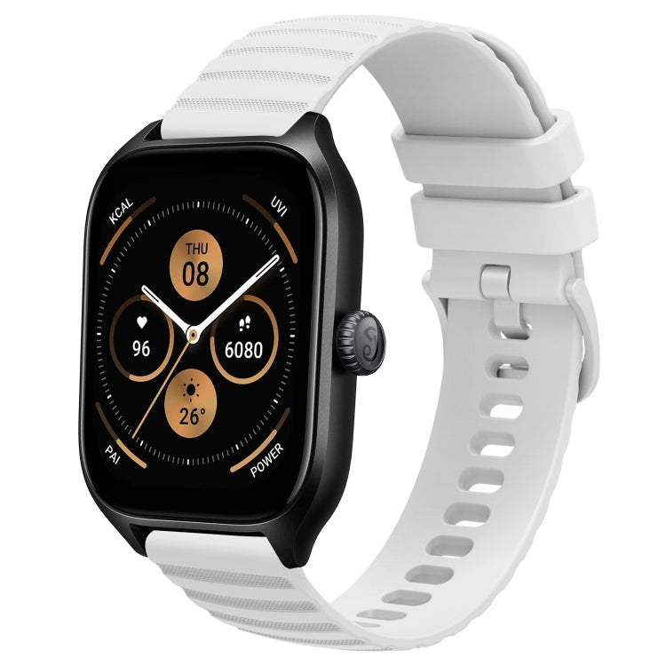 For Amazfit GTS 4 20mm Wavy Dot Pattern Solid Color Silicone Watch Band
