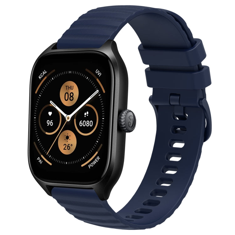 For Amazfit GTS 4 20mm Wavy Dot Pattern Solid Color Silicone Watch Band