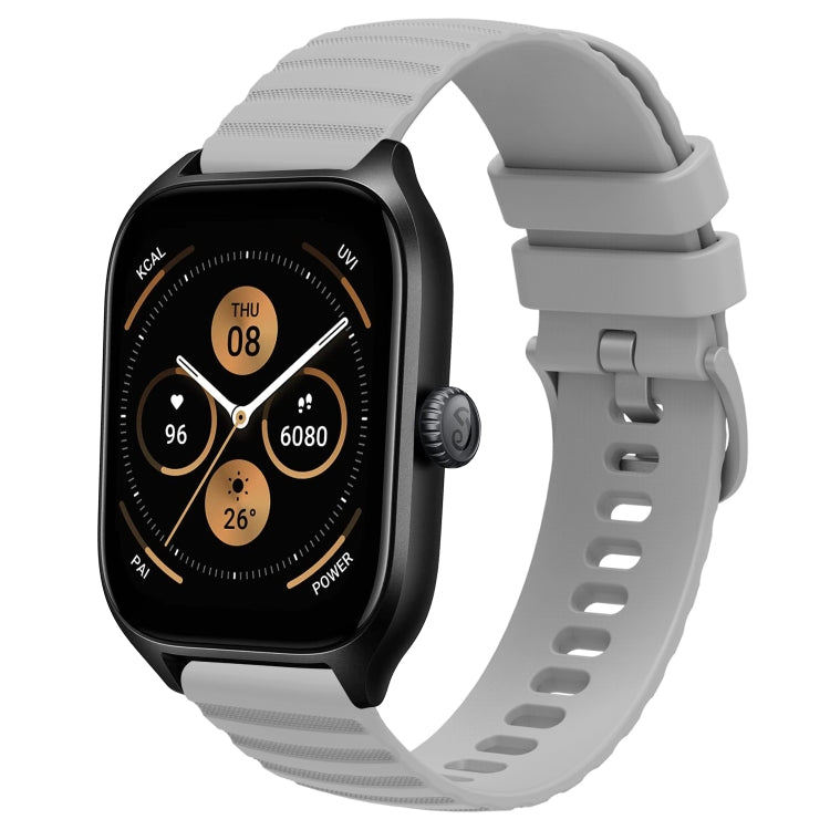 For Amazfit GTS 4 20mm Wavy Dot Pattern Solid Color Silicone Watch Band