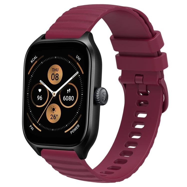 For Amazfit GTS 4 20mm Wavy Dot Pattern Solid Color Silicone Watch Band
