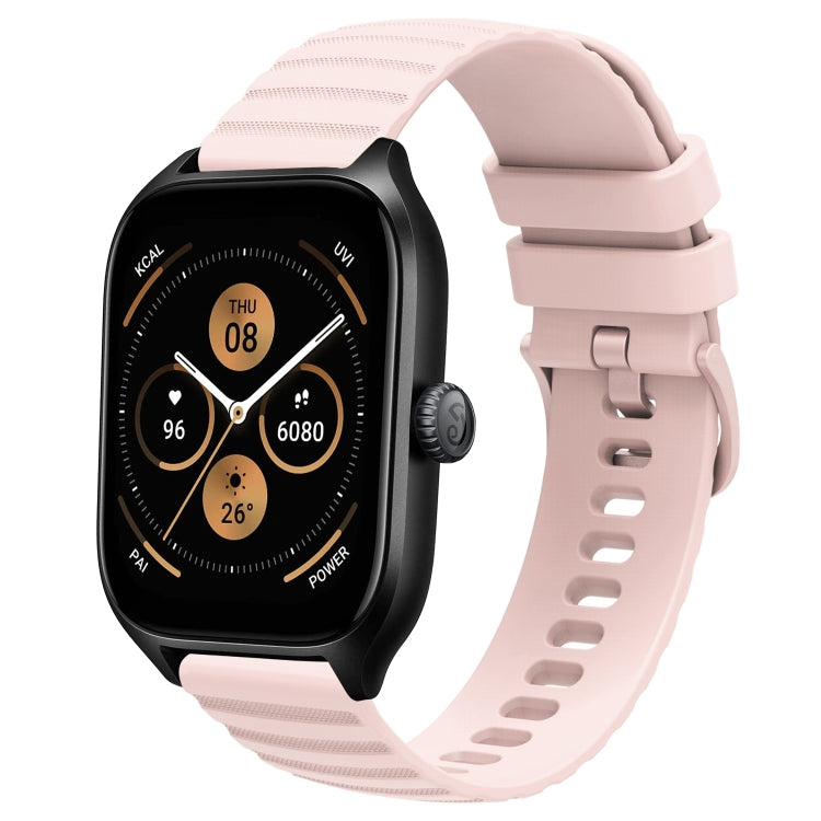 For Amazfit GTS 4 20mm Wavy Dot Pattern Solid Color Silicone Watch Band
