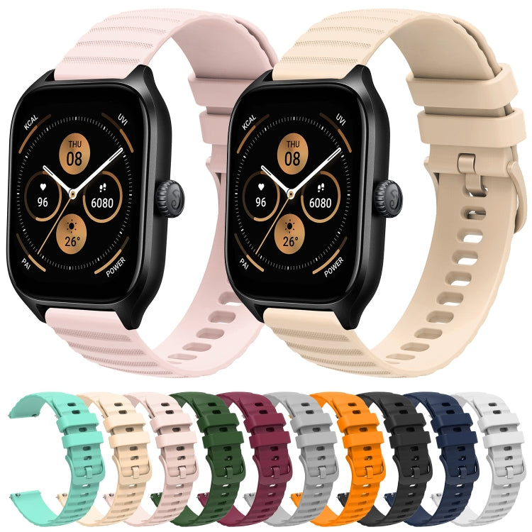For Amazfit GTS 4 20mm Wavy Dot Pattern Solid Color Silicone Watch Band