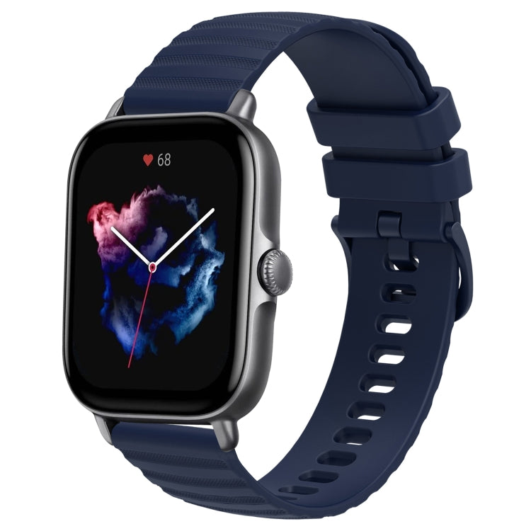 For Amazfit GTS 3 20mm Wavy Dot Pattern Solid Color Silicone Watch Band