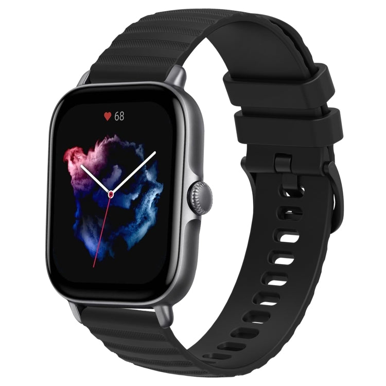 For Amazfit GTS 3 20mm Wavy Dot Pattern Solid Color Silicone Watch Band