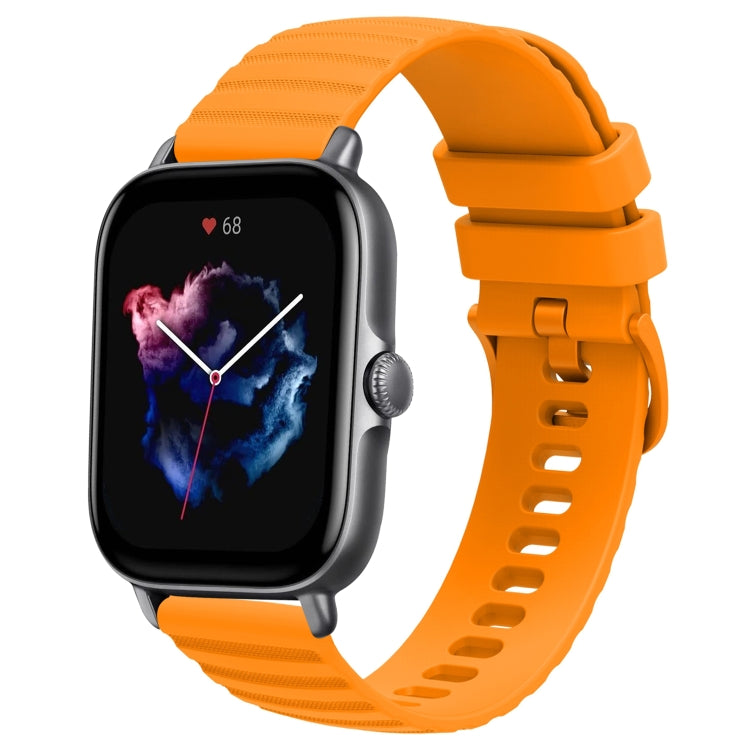 For Amazfit GTS 3 20mm Wavy Dot Pattern Solid Color Silicone Watch Band
