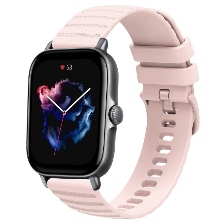 For Amazfit GTS 3 20mm Wavy Dot Pattern Solid Color Silicone Watch Band