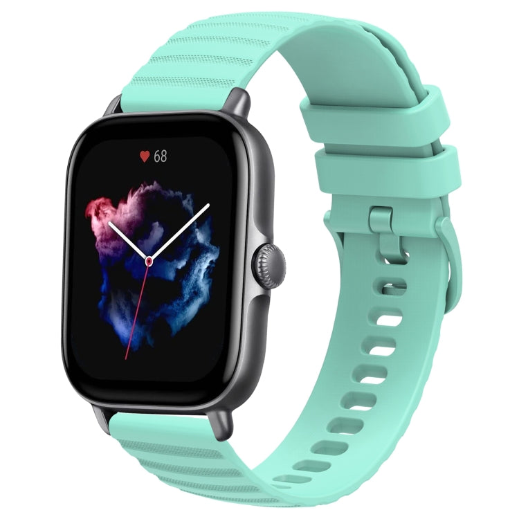 For Amazfit GTS 3 20mm Wavy Dot Pattern Solid Color Silicone Watch Band
