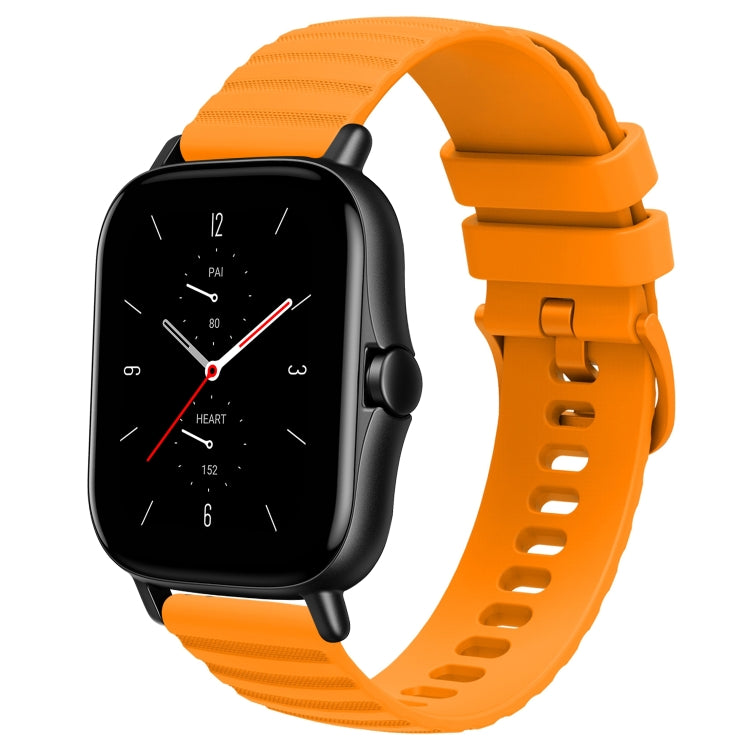 For Amazfit GTS 2E 20mm Wavy Dot Pattern Solid Color Silicone Watch Band