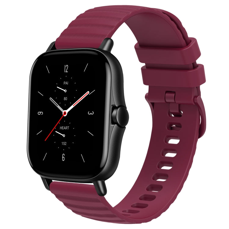 For Amazfit GTS 2E 20mm Wavy Dot Pattern Solid Color Silicone Watch Band