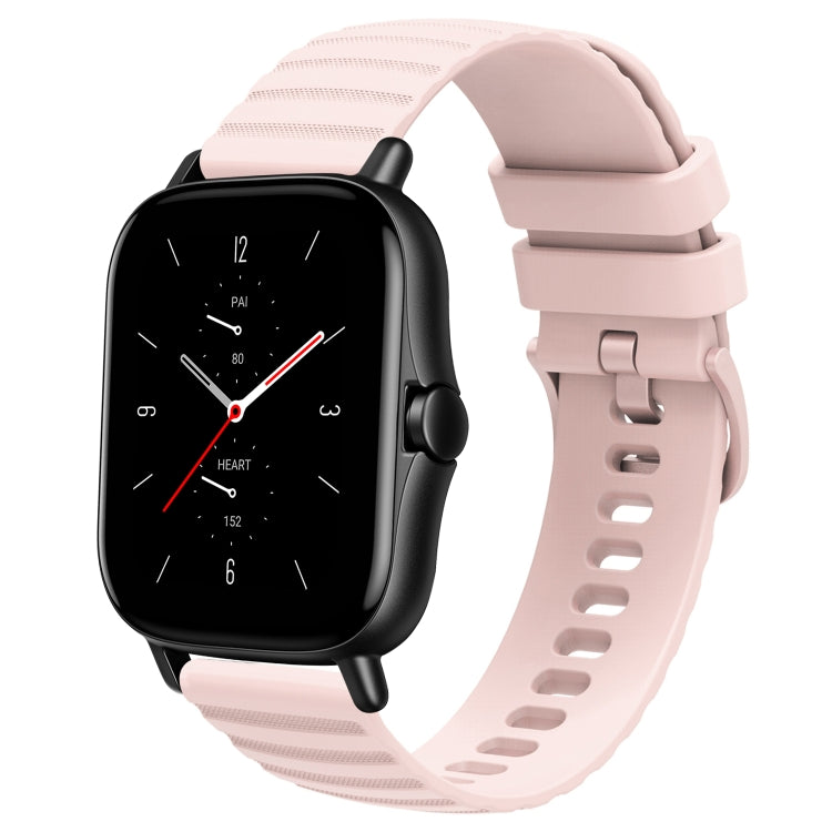 For Amazfit GTS 2E 20mm Wavy Dot Pattern Solid Color Silicone Watch Band