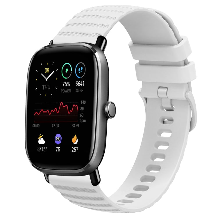 For Amazfit GTS 2 Mini 20mm Wavy Dot Pattern Solid Color Silicone Watch Band