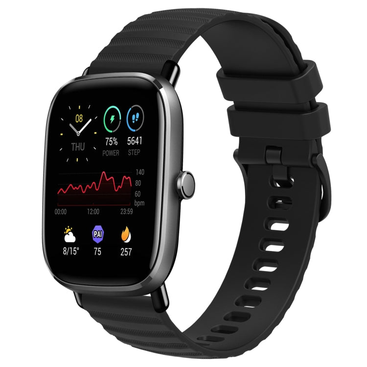 For Amazfit GTS 2 Mini 20mm Wavy Dot Pattern Solid Color Silicone Watch Band