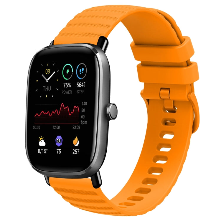 For Amazfit GTS 2 Mini 20mm Wavy Dot Pattern Solid Color Silicone Watch Band