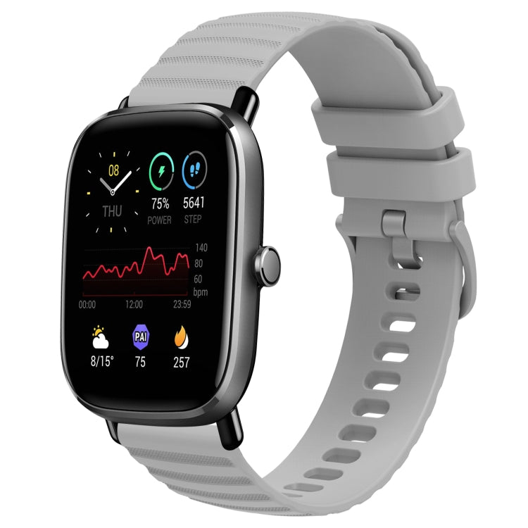 For Amazfit GTS 2 Mini 20mm Wavy Dot Pattern Solid Color Silicone Watch Band