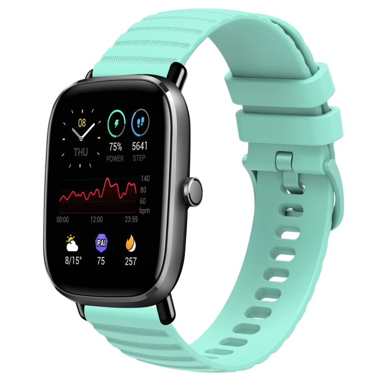 For Amazfit GTS 2 Mini 20mm Wavy Dot Pattern Solid Color Silicone Watch Band
