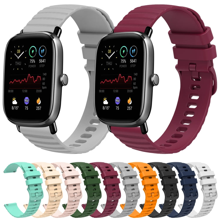 For Amazfit GTS 2 Mini 20mm Wavy Dot Pattern Solid Color Silicone Watch Band