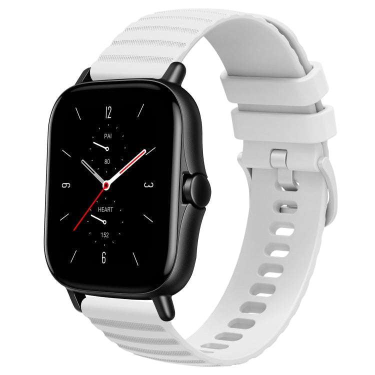 For Amazfit GTS 2 20mm Wavy Dot Pattern Solid Color Silicone Watch Band