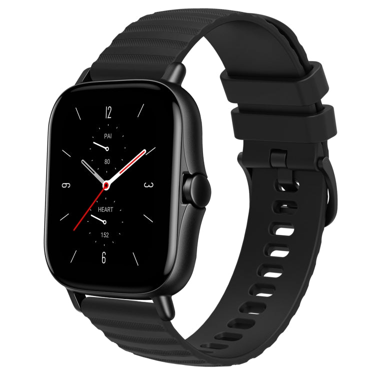 For Amazfit GTS 2 20mm Wavy Dot Pattern Solid Color Silicone Watch Band