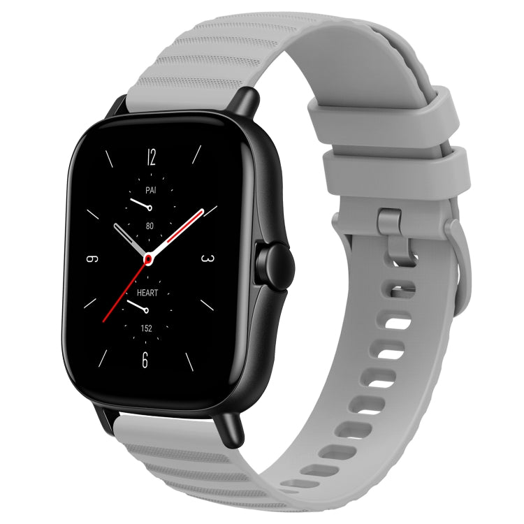 For Amazfit GTS 2 20mm Wavy Dot Pattern Solid Color Silicone Watch Band