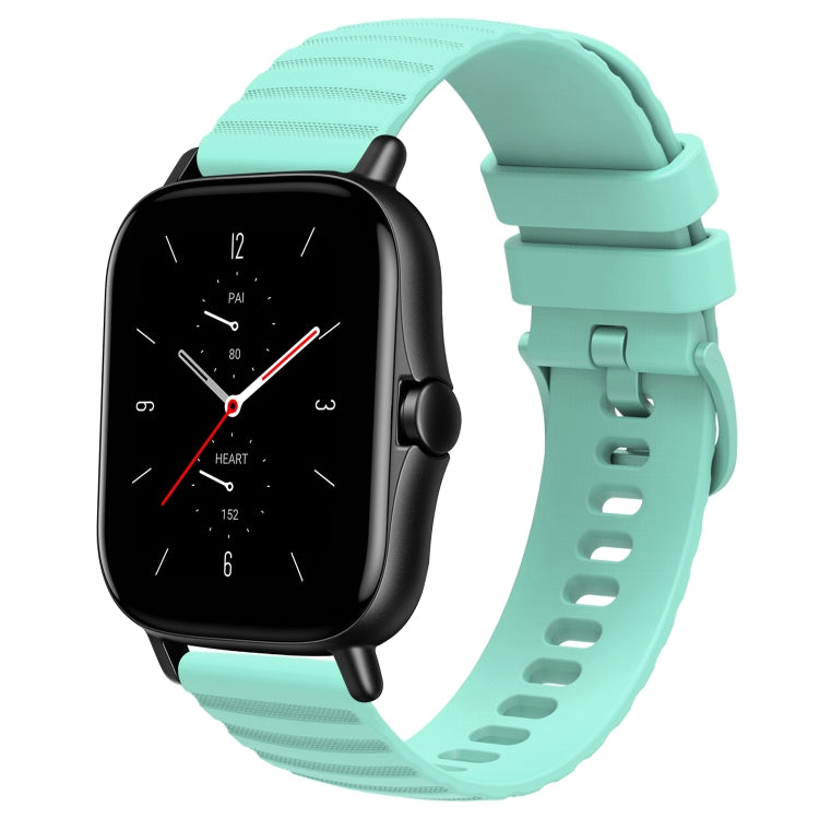 For Amazfit GTS 2 20mm Wavy Dot Pattern Solid Color Silicone Watch Band