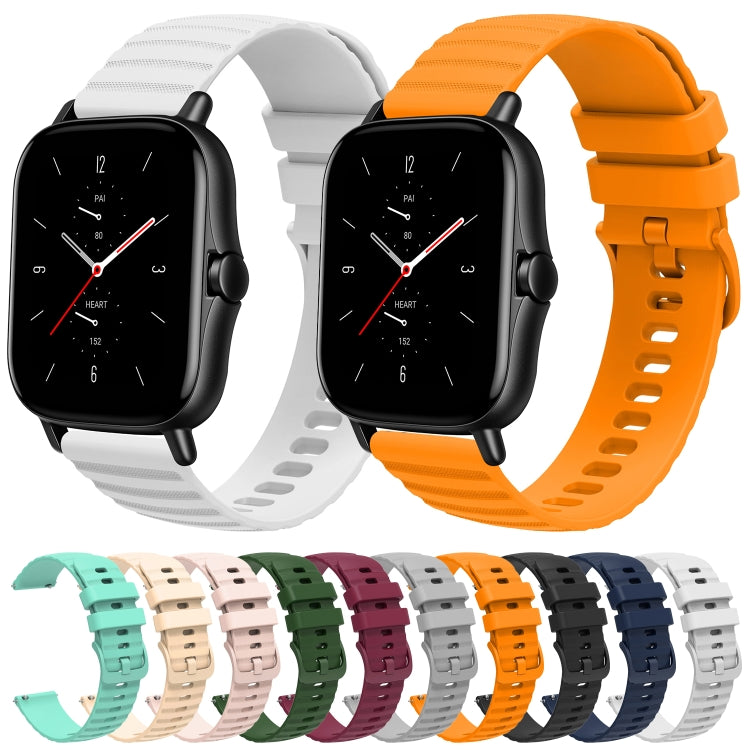 For Amazfit GTS 2 20mm Wavy Dot Pattern Solid Color Silicone Watch Band